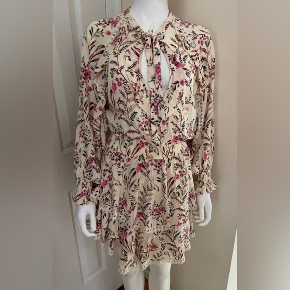 Spell Boho Floral Cream Mini Dress - Picture 7 of 13